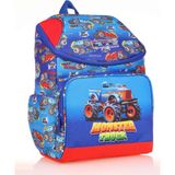 Kaukko Kids Mavi Kırmızı Kamyon Erkek Çocuk Okul Sırt Çantası - Benzersiz Tasarım - Mavi - Kırmızı