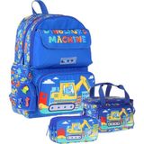 Kaukko Kids Mechanic(Mavi - Sarı Renk) Erkek Çocuk Üçlü Ilkokul Okul Çantası Seti/takımı - SETKK-L5369A