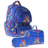 Kaukko Kids Monster(Mavi Renk) Erkek Çocuk Üçlü Ilkokul Okul Çantası Seti/takımı - SETKK-L5404A