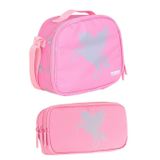 Kaukko Kids Pembe Pegasu Baskılı Kız Çocuk Okul Beslenme Çantası Ve Kalemlik Seti - Stkk-L7218-1