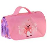 Kaukko Kids Taşıma Askılı Kız Çocuk Loopy Baskılı Şık Kalem Çantası (Lila - Pembe) - L5305