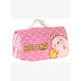 Kaukko Kids Taşıma Askılı Kız Çocuk Molang Baskılı Şık Kalem Çantası (Pembe - Sarı) - L5320