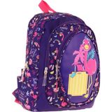 Kaukko Kids Üç Gözlü (Kız Çocuk) Okul Sırt Çantası (Flamingo Detaylı) - L5223 - Mor - Pembe