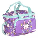 Kaukko Kids Yeşil Mor Sevimli Tavşan Baskılı Kız Çocuk İki Bölmeli Okul Beslenme Çantası - L7242-1