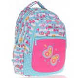 Kaukko Kids&Love Turkuaz Pembe Kelebek İlkokul Kız Çocuk Okul Sırt Çantası