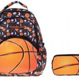 Kaukko Kids&love Turuncu Basketbol Okul Çantası ve Kalemlik Seti - Erkek Çocuk