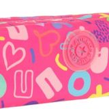Kaukko Kız Çocuk Iki Bölmeli Pembe Kaukko Kalp Baskılı Kalem Çantası/kalemlik - K2694