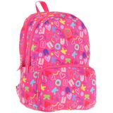 Kaukko Kız Çocuk Kalp Baskılı Pembe Okul Çantası - Üç Bölmeli Sırt Çantası - 26 Litre - K1783