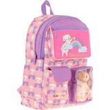 Kaukko Kız Çocuk Peluş Kedili Ilkokul Okul Sırt Çantası - Pembe Mor - L5241 - Pembe - Mor