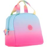 Kaukko Kız Çocuklarına Özel Mavi Pembe Renk Geçişli Beslenme Çantası (Isı Yalıtımlı) (K9072) - Mavi - Pembe