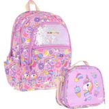 Kaukko Lila Pullu Sweet Desenli İlkokul İkili Çanta Seti - Stkk-L8215b (Çanta Ve Beslenme Seti)