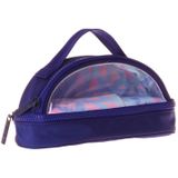 Kaukko Navy Blue Lightning Parlak Kumaş Detaylı (Lacivert - Pembe) Kız Çocuk Kalem Çantası/kalemlik - K1866