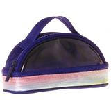 Kaukko Navy Blue Rainbow Parlak Kumaş Detaylı (Lacivert - Çok Renkli) Kız Çocuk Kalem Çantası/kalemlik - K1864