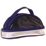 Kaukko Navy Blue Silver Parlak Kumaş Detaylı (Lacivert - Gümüş) Kız Çocuk Kalem Çantası/kalemlik - K1862