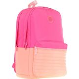 Kaukko Quick Kız Çocuk Üç Bölmeli Pembe Turuncu Kapitone Detaylı Okul Sırt Çantası - K1789 - Pembe - Turuncu