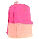 Kaukko Quick Kız Çocuk Üç Bölmeli Pembe Turuncu Kapitone Detaylı Okul Sırt Çantası - K1789