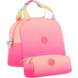 Kaukko Rainbow Beslenme Çantası + Kalemlik Seti Somon Pembe, Renk Geçişli, Kız Çocuk - Somon - Pembe
