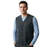 Kavaklıdere Giyim Erkek Çok Cepli Avcı Yelek, Siyah, Fermuarlı, Safari Tarzı, Spor Fit, Günlük Kullanım