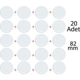 Kavanoz Kapağı 20 Adet 82 mm - Beyaz