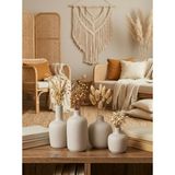 KAVELD Ardea 4'lü Dekoratif Vazo Seti | El Yapımı Modern Minimalist Vazo | Mermer Tozu ve Yüksek Mukavemetli Çimento Kompozit (Antik Kemik)