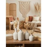KAVELD Ardea 4'lü Dekoratif Vazo Seti | El Yapımı Modern Minimalist Vazo | Mermer Tozu ve Yüksek Mukavemetli Çimento Kompozit (Eskimiş Beyaz)