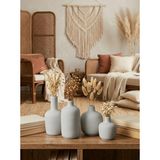 KAVELD Ardea 4'lü Dekoratif Vazo Seti | El Yapımı Modern Minimalist Vazo | Mermer Tozu ve Yüksek Mukavemetli Çimento Kompozit (Kül)