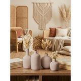 KAVELD Ardea 4'lü Dekoratif Vazo Seti | El Yapımı Modern Minimalist Vazo | Mermer Tozu ve Yüksek Mukavemetli Çimento Kompozit (Sisal)