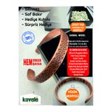 KAVELE Ham saf bakır Dışı Sarmal İçi Ayetli Bakır Bileklik-Hediyelik Kutuda-Ayetel Kürsi,Felak,Nas,Nazar ve