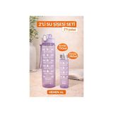 Kavi Entegre Plastik 750ML ve 280ML Suluk, Çocuklar, Sporcular ve Günlük Kullanıma Uygun, Bpa Içermez. - Mor
