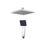 KAVİR FLAT DUŞ BAŞLIĞI - TEPE DUŞ + EL DUŞU - KARE ( KROM - SİYAH ) - ( 20 x 20 )