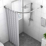 Kavisli Duş Perdesi Çubuğu Kavisli Duş Perdesi Çubuğu Ayarlanabilir Paslanmaz Çelik Paslanmaz, Kanca ve Halkalar Dahildir Kolay Kurulum Modern Banyo Dekoru, (boyut_ad, 70 ila 95 x 105 ila 165 cm)