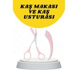 Kavisli Kaş Düzeltici Seti Kaş Makası Ve Kaş Usturası Paslanmaz Çelik Bıçaklı Mir50849210