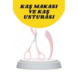 Kavisli Kaş Düzeltici Seti Kaş Makası Ve Kaş Usturası Paslanmaz Çelik Bıçaklı P123781s984