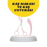 Kavisli Kaş Düzeltici Seti Kaş Makası Ve Kaş Usturası Paslanmaz Çelik Bıçaklı P204673s381