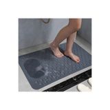 KAVİTİCARET Antrasit Gri Kaymaz Banyo Paspası - 35x69 cm Vantuzlu Duş Matı, Tahliye Delikli Küvet İçi Paspas