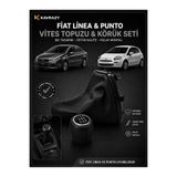 KAVRAZY Fiat Linea / Punto Deri Vites Topuzu ve Körüğü Takım (Siyah Dikişli)