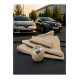 KAVRAZY Renault Fluence Vites Topuzu El Freni ve Vites Körüğü-El Freni Kolu Derisi (Bej 6 Ileri)