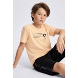 Kavunİçi Baskı Detaylı O Yaka Standart Kalıp Erkek Çocuk T-Shirt - 11145