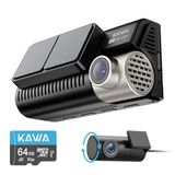 Kawa D11 4K 1080P Sony Starvis Sensörlü Yapay Zeka Destekli Wi-Fi 2 Kameralı Ön Arka GPS'li Araç Kamerası
