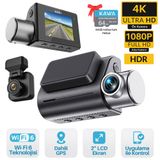 Kawa D7 4K 1080P HDR Wi-Fi 6 GPS'li 2 Kameralı Ön ve Arka Araç Kamerası ve 64 GB Hafıza Kartı