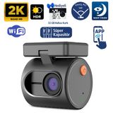 Kawa Mini 3 32 GB GeN2 2K 1296P WiFi 145 Derece Geniş Açı Gece Görüşlü Hafıza Kartlı Akıllı Araç Kamerası