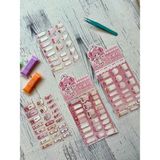 Kawaii Karakterli Açık Pembe 4 Yaprak 92 Adet Şeffaf Koruma Katmanlı Su Geçirmez Okul İsim Etiketi / Sticker / Çıkartma / Bant