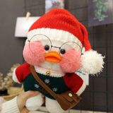 Kawaii Karikatür Lalafanfan 30 cm Kırmızı Ördek Peluş Doğum Günü Armağanı