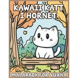 Kawaii katt i hörnet målarbok för vuxna: söta och enkla mysiga mönster av katter i trädgården, färgbok för vuxna, tonåringar och barn för kattälskare