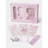 Kawaii Kırtasiye Seti – Sticker, Washi Bant, Mini Not Defteri, Cetvel & Kitap Ayracı | Hediye Seti (Şeker Pembe)