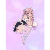 Kawaii Maid Aesthetic College Ruled Notebook: Cute Anime Girl Journal with Pink Lined Pages - 90 Pages, 8.5" × 11 Pastel Aesthetic School Supplie