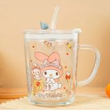 Kawaii My Melody Pipetli Kulplu Cam Bardak