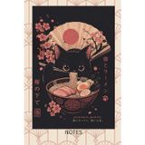 Kawaii Ramen Cat Notebook: Japanese Anime Aesthetic Lined Journal with Sakura | Cute Gift for Noodle & Cat Lovers