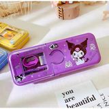 Kawaii Sanrio Kuromi Metal Kalem Kutusu Kırtasiye Seti Cinnamoroll Kuromi Kalemlik Hediye Seti