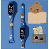 Kawaii Teddy Bear Cute Sevimli Ayı Ayıcık Dijital LED Çocuk ve Yetişkin Kol Saat Doğum Günü Hediye - Mavi